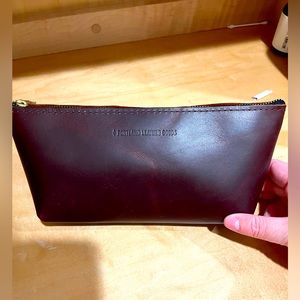 Portland Leather Goods Utility/Makeup Bag in Cognac Leather